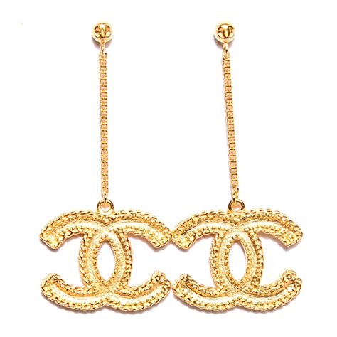 18k gold chanel earrings|chanel gold jewelry.